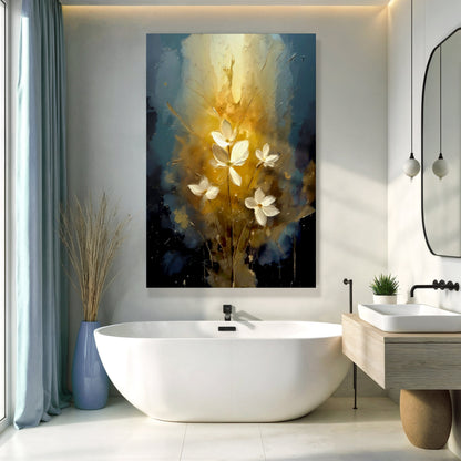Golden Glow Elegant Flower Wall Art