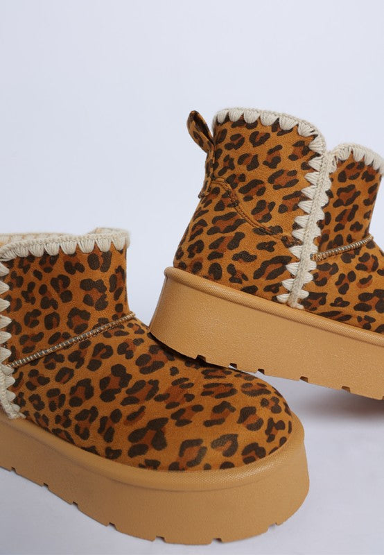 Rochas Leopard Print Snow Boots