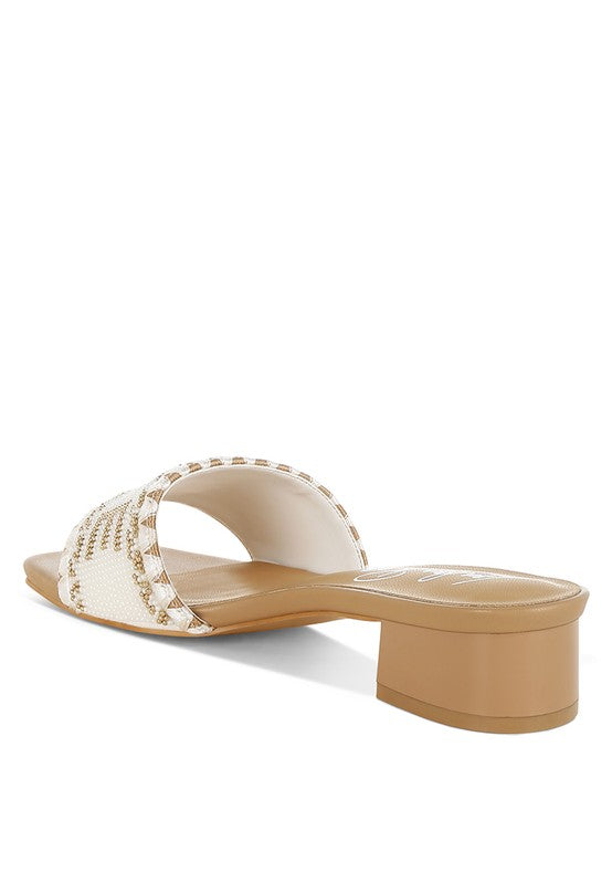 Vacay Babe Lake Como Beaded Slip-On Heels