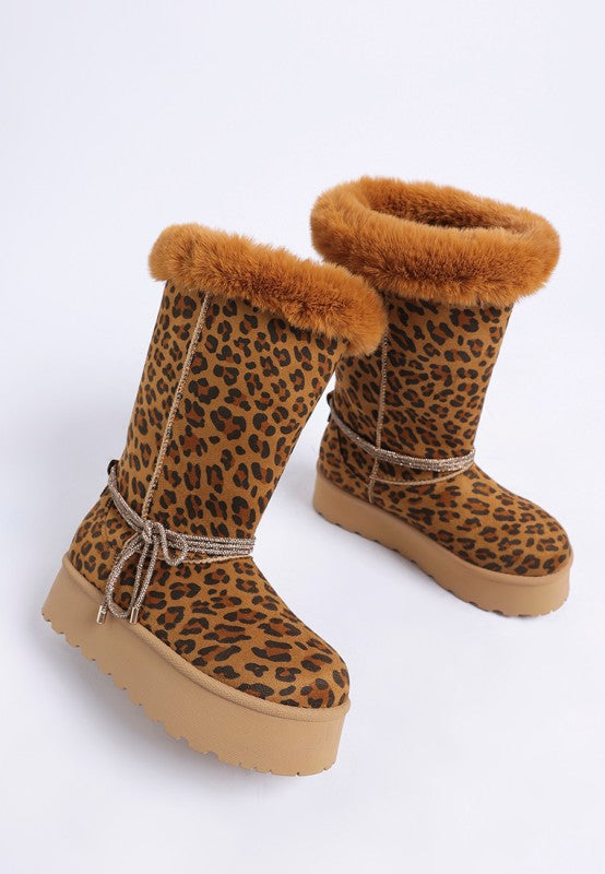 Olonya Fur Collar Anti-Skid Snow Boots