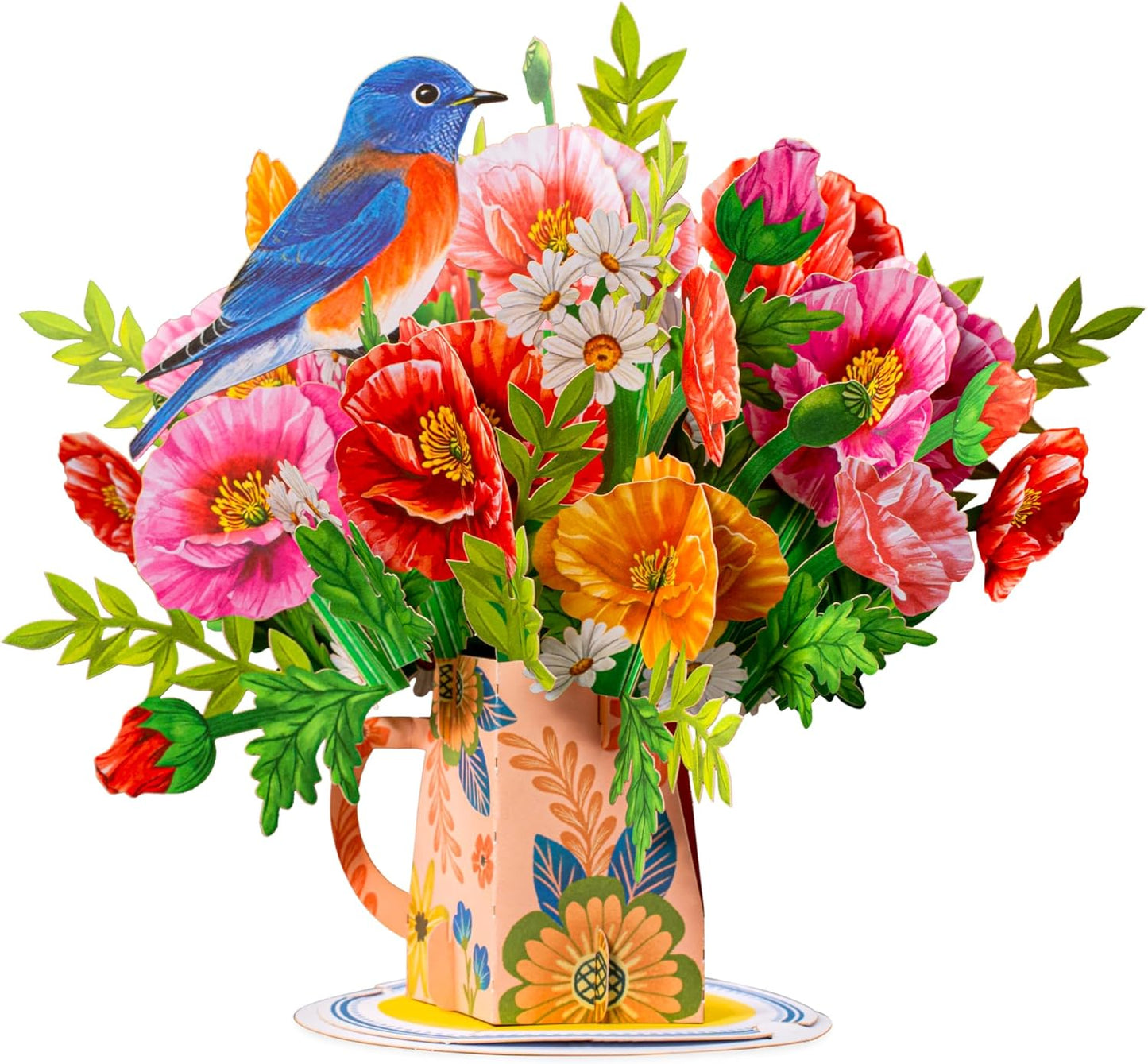 Poppy Blooms Pop Up Flower Bouquet Card