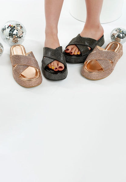 Adena Rhinestone Embellished Flatforms