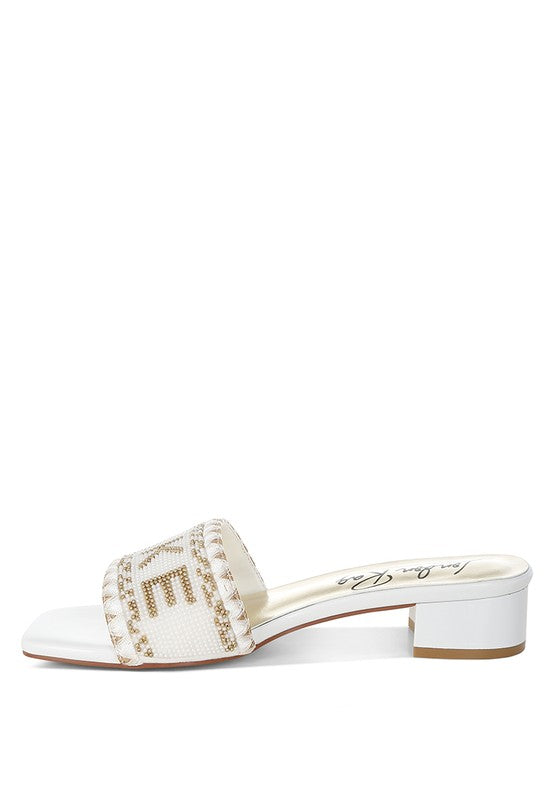 Vacay Babe Lake Como Beaded Slip-On Heels