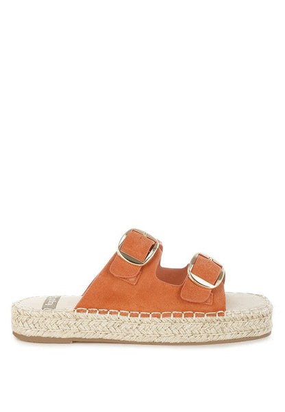 Kuopa Genuine Soft Leather Espadrille Flatform