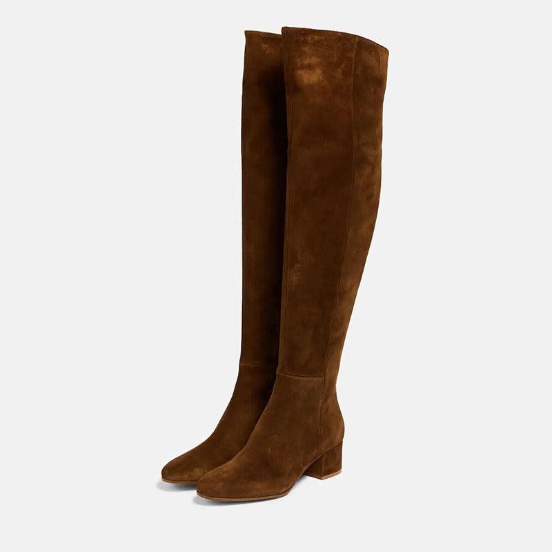 Desert Rose Suede Over the Knee Boots for Cowgirl Fashion - Comfortable & Stylish