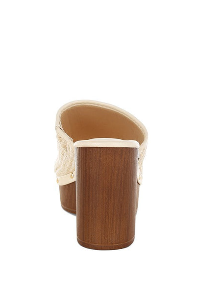 Marengo Raffia Wooden Clogs