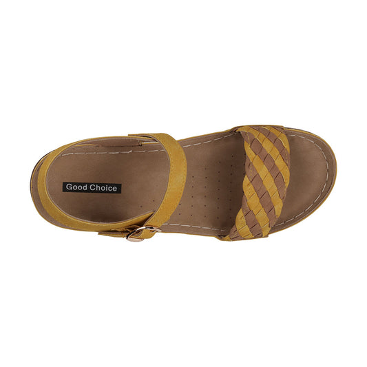Millis Yellow Comfort Flat Sandals
