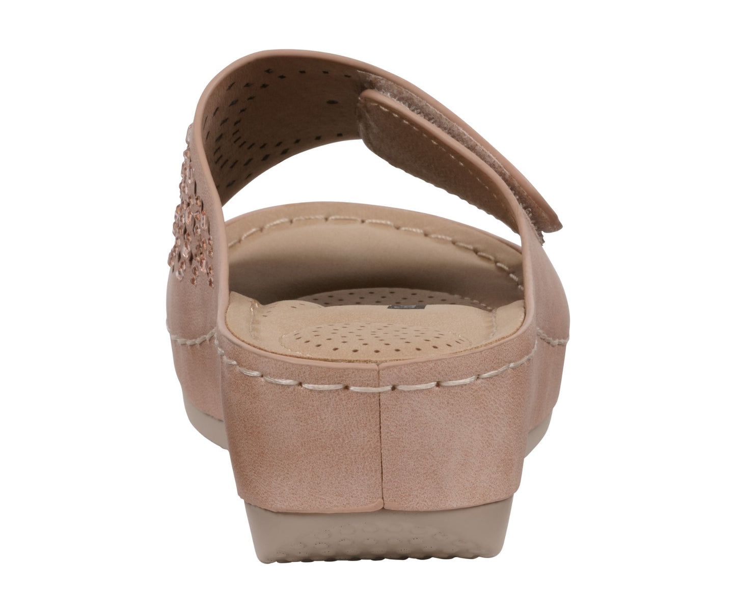 Women's Adrina Embellished Velcro Blush Wedge Sandals