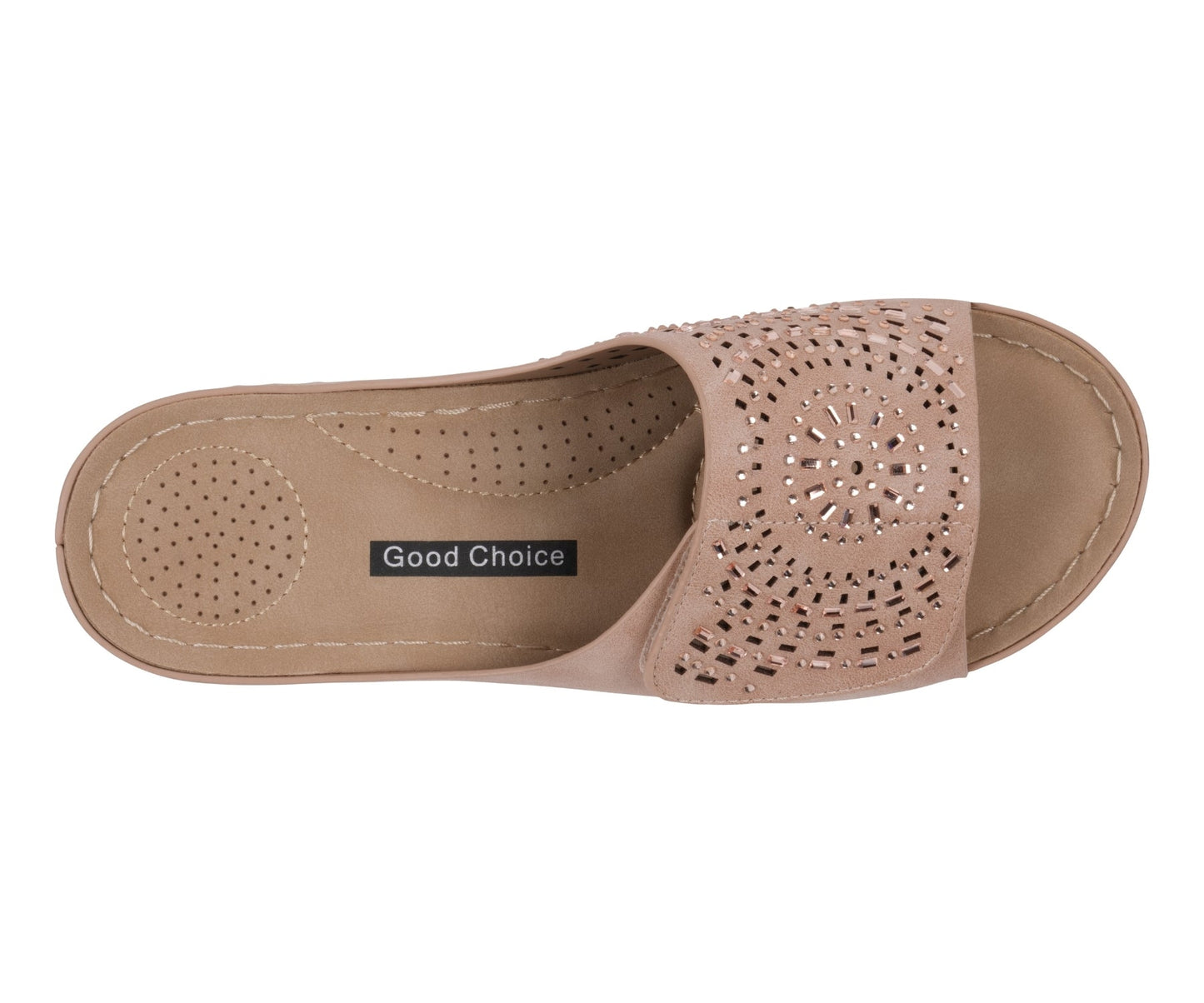 Women's Adrina Embellished Velcro Blush Wedge Sandals