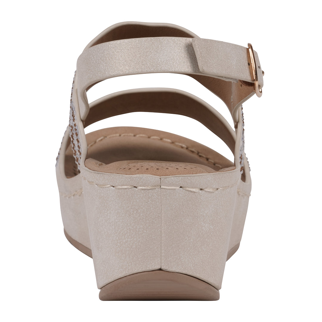 Women's Alexia Gold Embellished Wedge Sandals