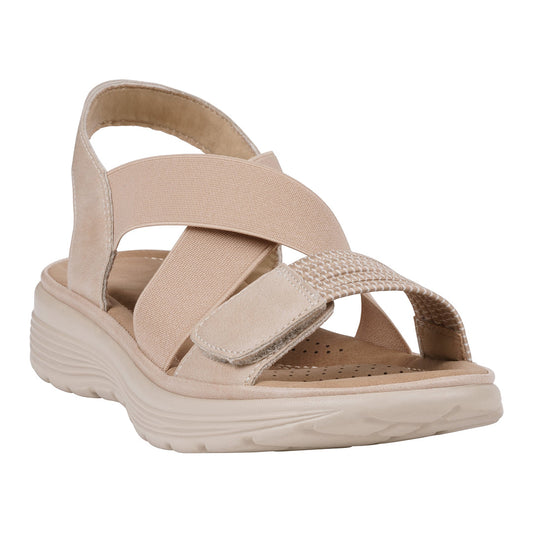 Women's Ariel Nude Elastic Comfort Flat Sandals