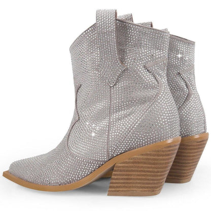 Women’s Rhinestone Encrusted Bootie Style Cowboy Boots