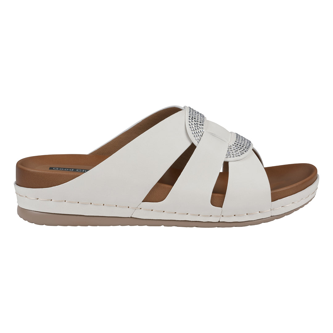 Women's Betsy White Embellished Comfort Sandals