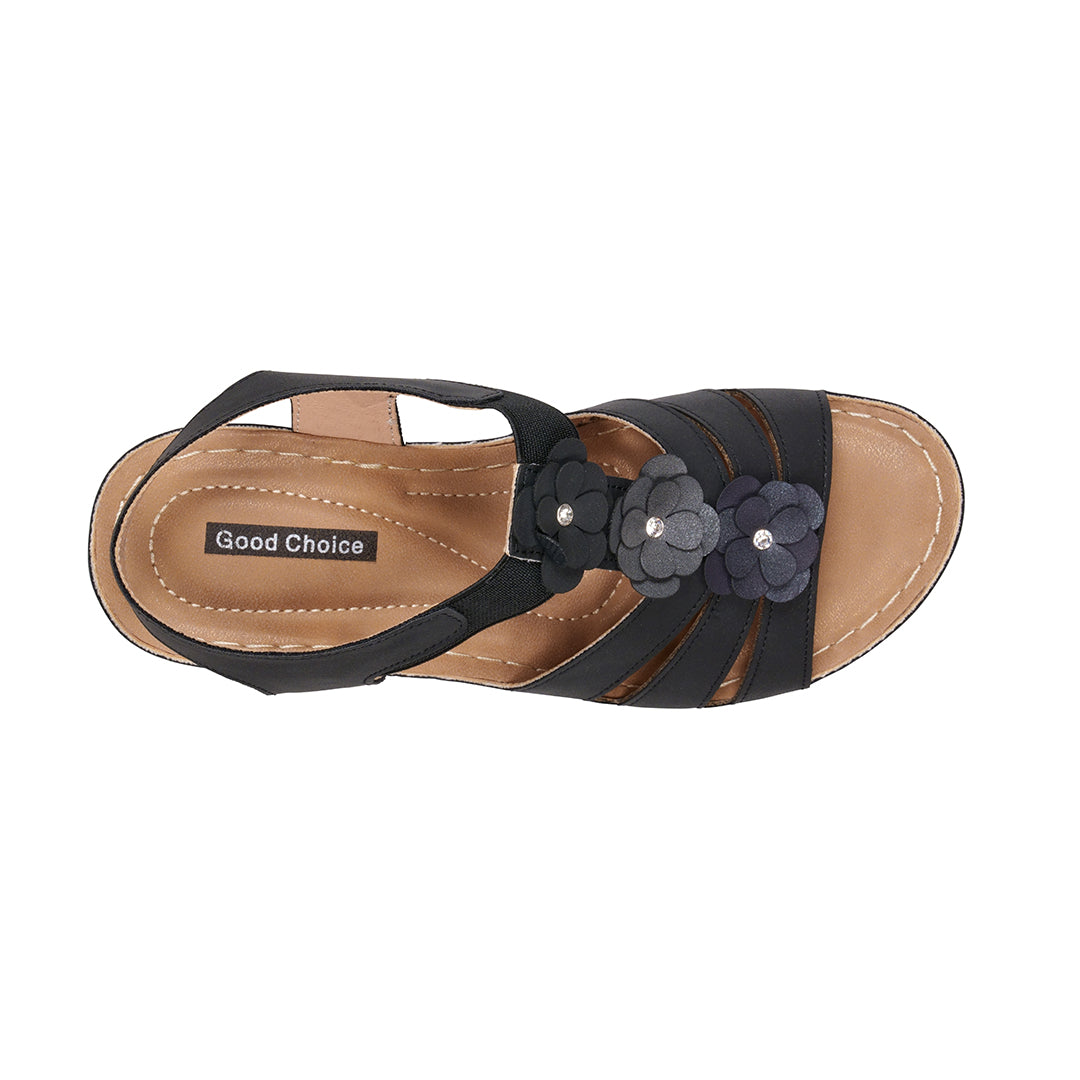 Beck Black Wedge Sandals