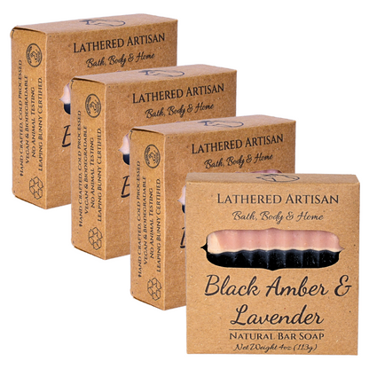 Black Amber & Lavender | Natural Fragrance with Essential Oils | Bar Soap