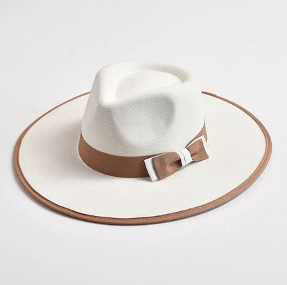 The Magnolia Bow Fedora - Elegant Woolen Fedora Hat for Stylish Cowgirls, Luxury Country Fashion