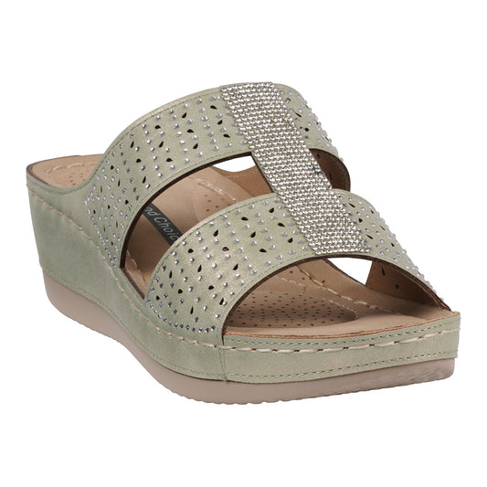 Women's Carrie Sage Embellished Wedge Sandals