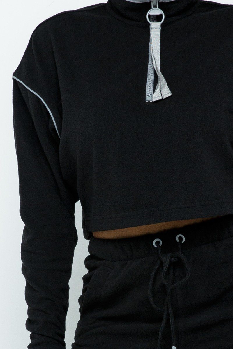 Sporty Crop Top Sporty High-waist Shorts Set - It's a Girly Place