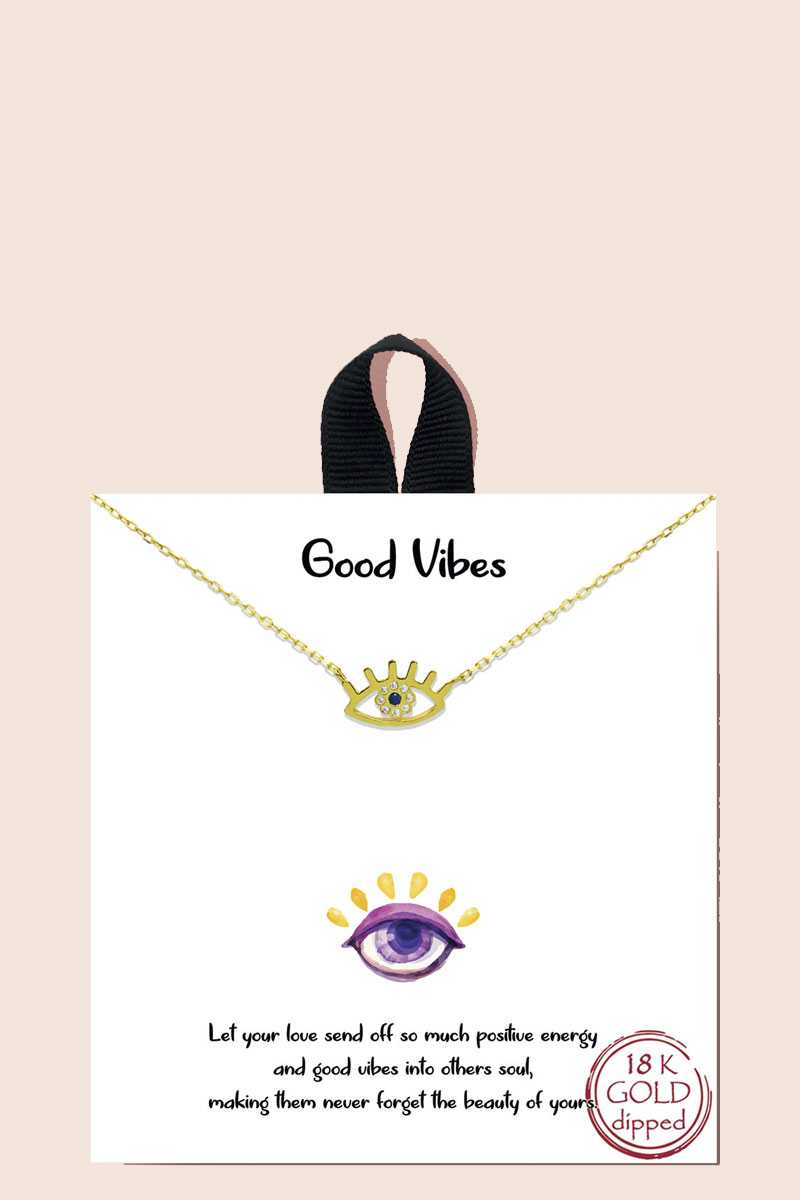 Blb Good Vibes Pendant Necklace - It's a Girly Place