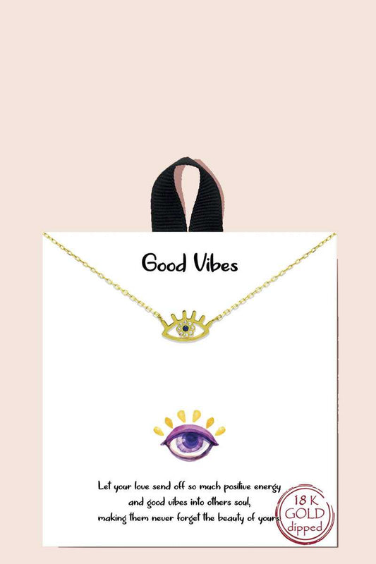 Blb Good Vibes Pendant Necklace - It's a Girly Place