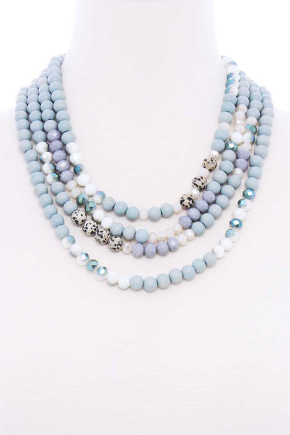 Chunky 4 Layered Bead Multi Necklace - It's a Girly Place