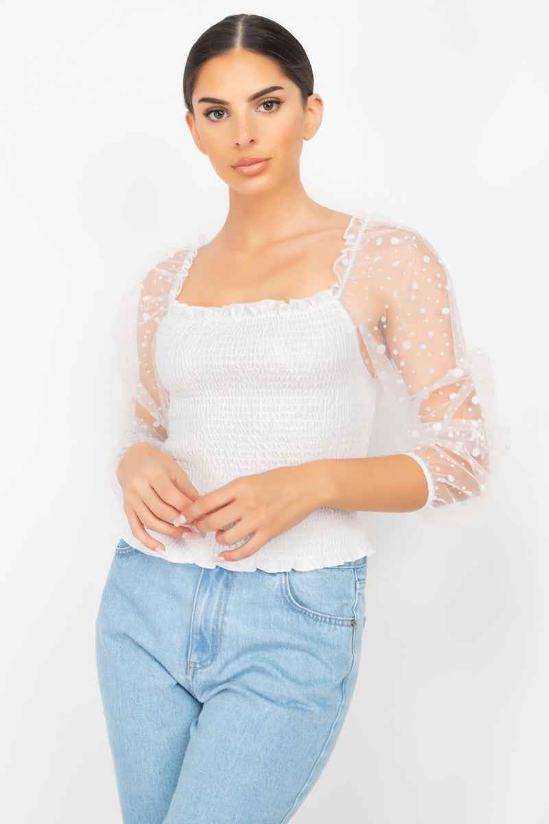 Square Neck Smocking Top