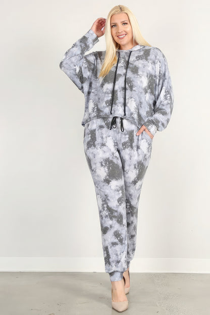Tie Dye Print Pullover Hoodie And Sweatpants - It's a Girly Place