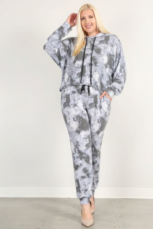 Tie Dye Print Pullover Hoodie And Sweatpants - It's a Girly Place