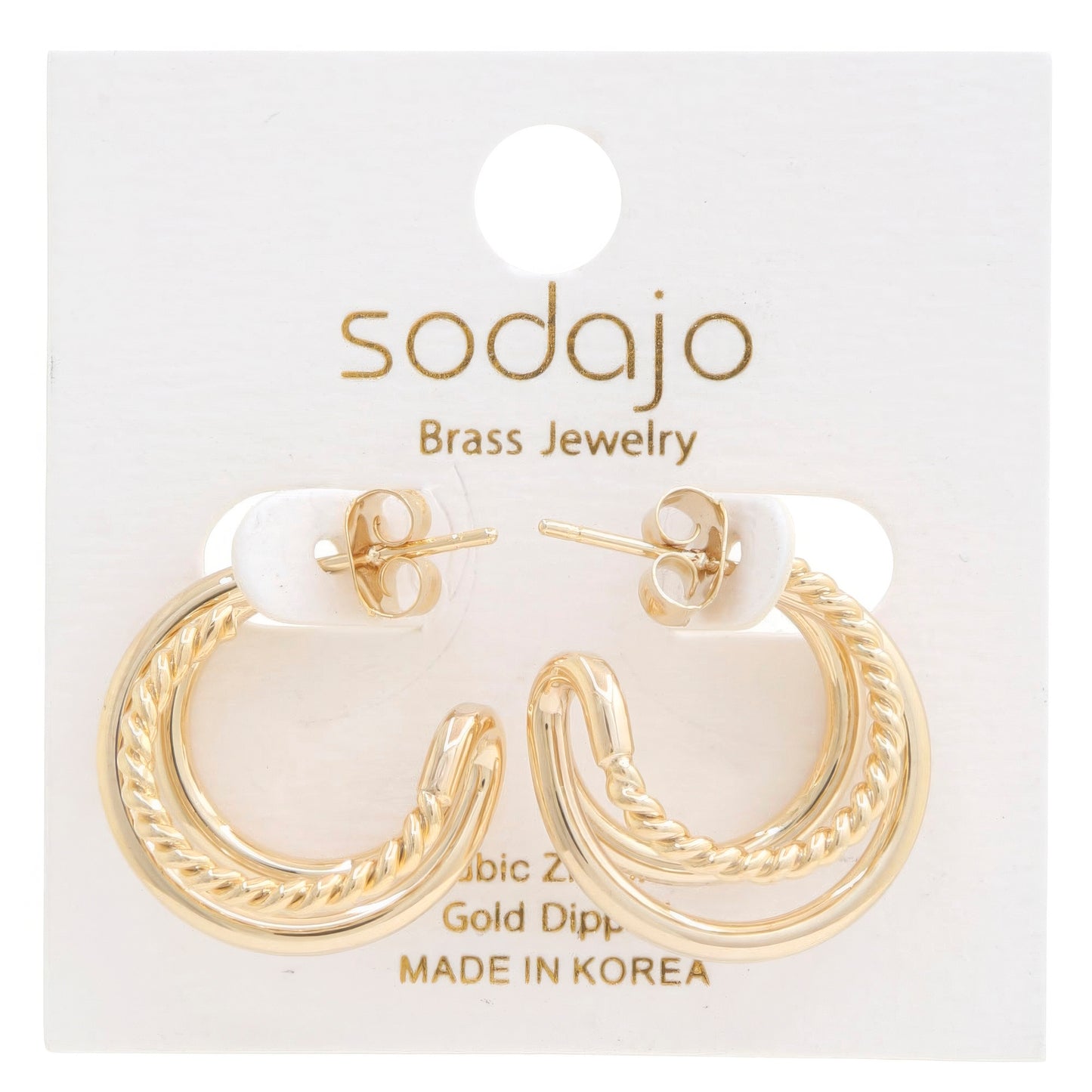 Double Hoop Rope Gold Dipped Earring - It's a Girly Place
