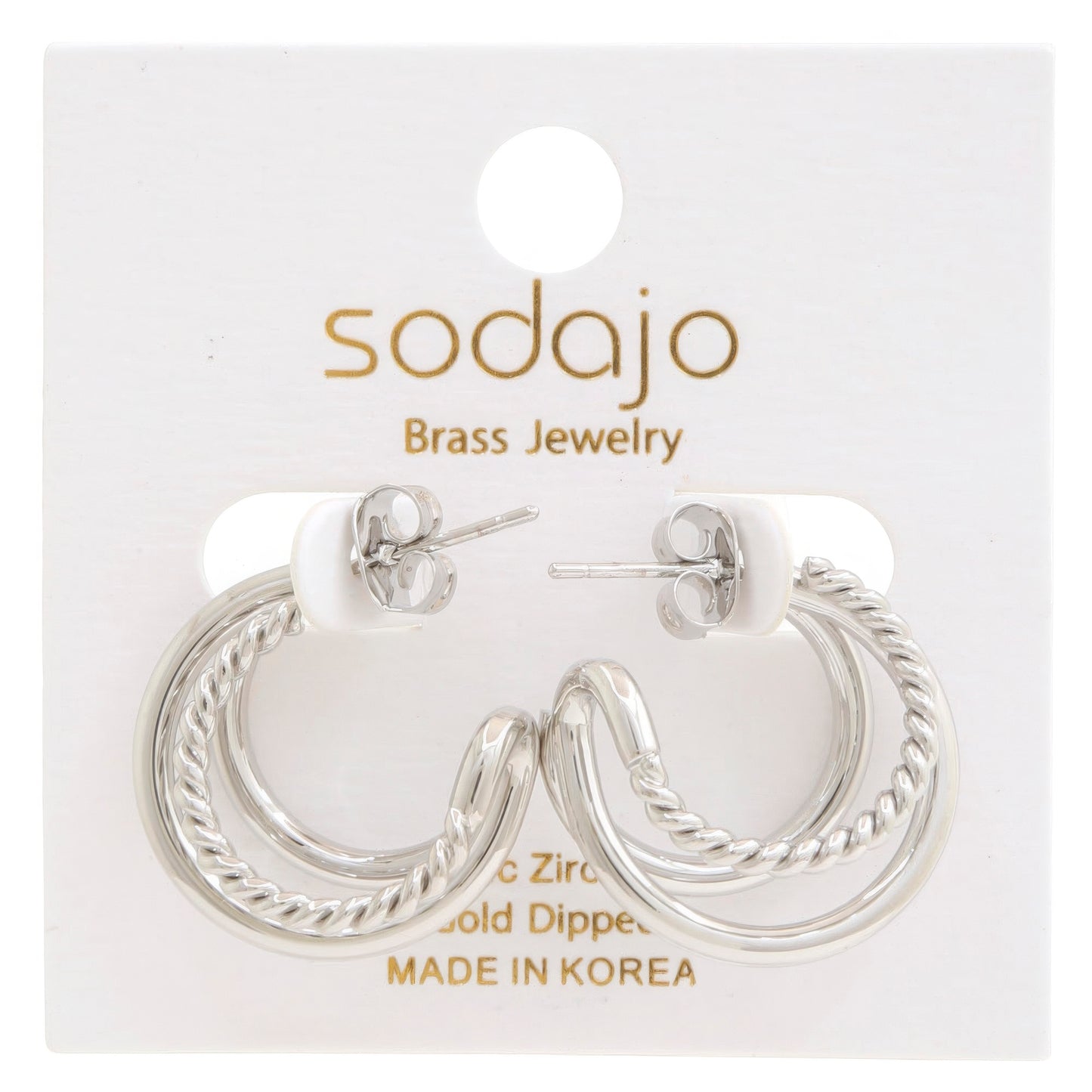 Double Hoop Rope Gold Dipped Earring - It's a Girly Place