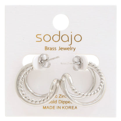 Double Hoop Rope Gold Dipped Earring - It's a Girly Place