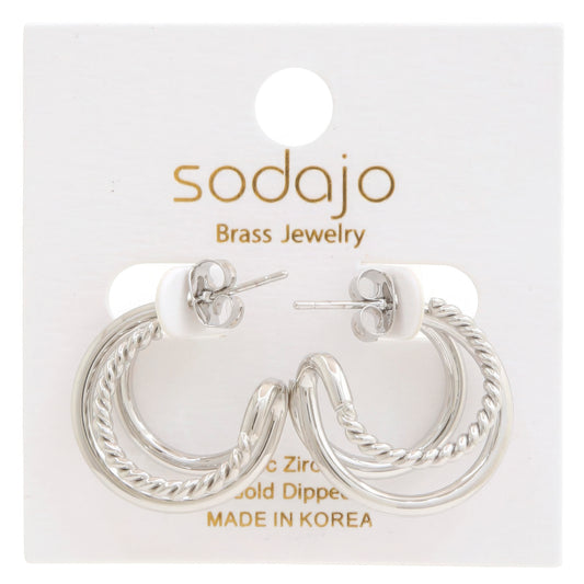 Double Hoop Rope Gold Dipped Earring - It's a Girly Place