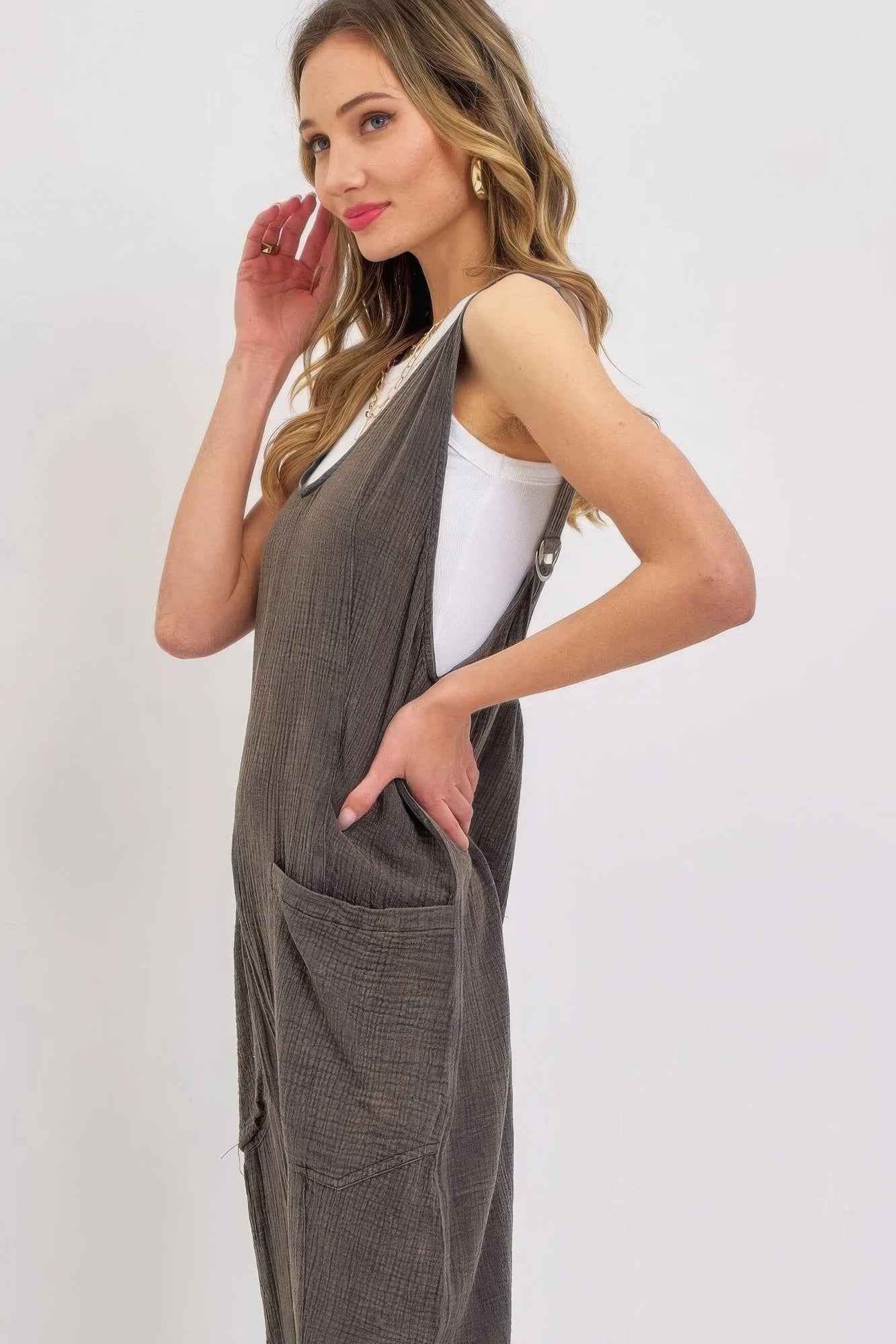 Mineral Washed Summer Jumpsuit