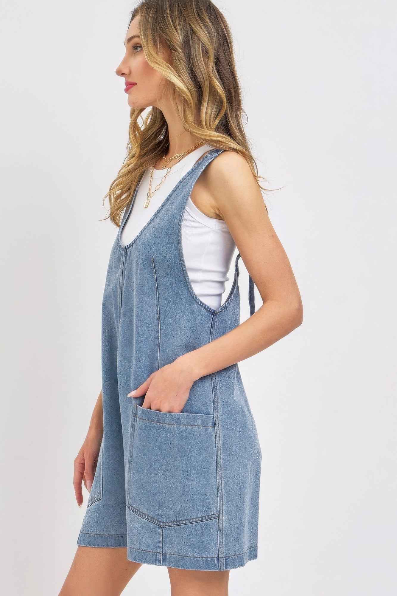 Summer Denim Overall Romper