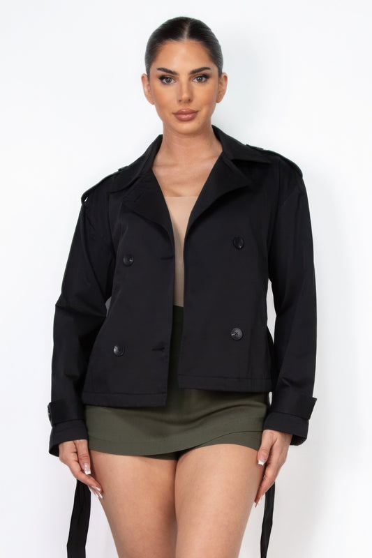 Double-breasted Waist-tie Trench Coat - It's a Girly Place