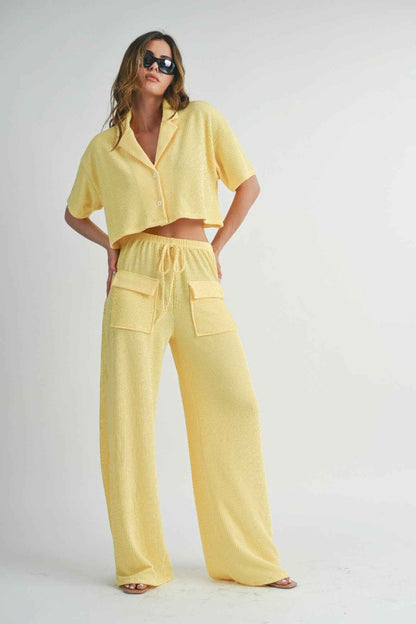 Button Up 2-Piece Set – Lemon or Sage