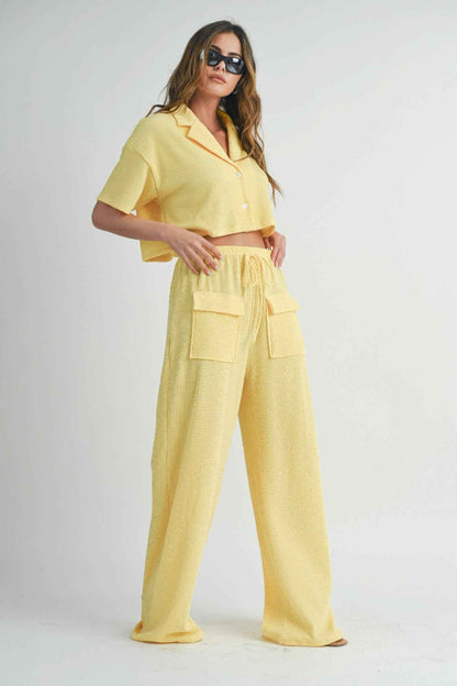 Button Up 2-Piece Set – Lemon or Sage