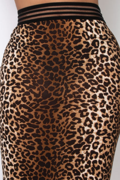 High-rise Banded Leopard Midi Skirt - It's a Girly Place