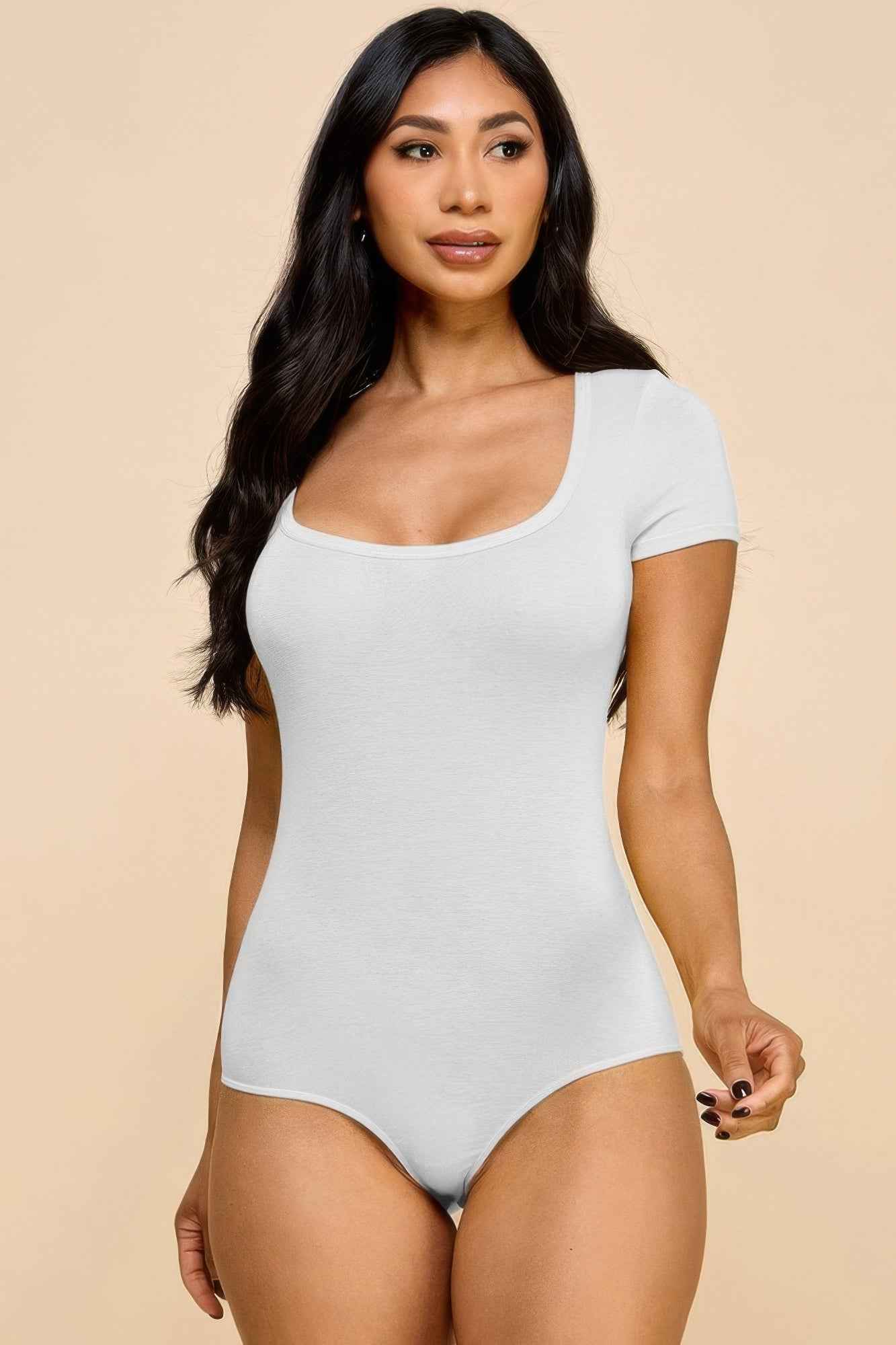 Short Sleeve V-neck Basic Bodysuit