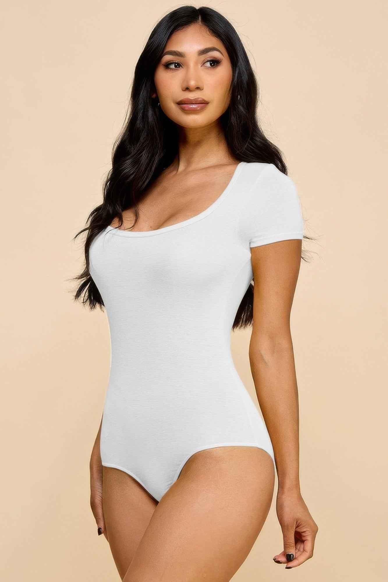 Short Sleeve V-neck Basic Bodysuit
