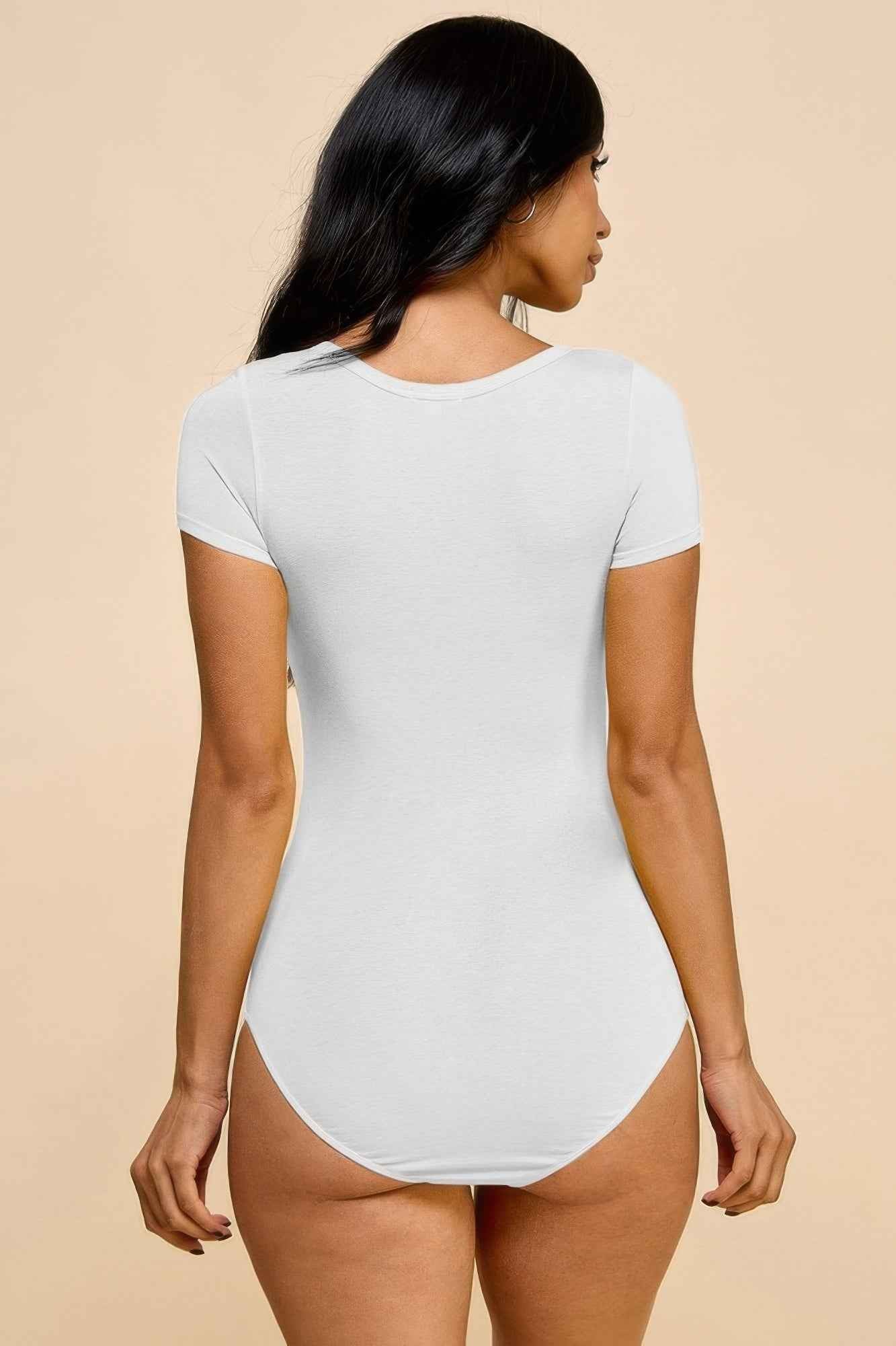 Short Sleeve V-neck Basic Bodysuit