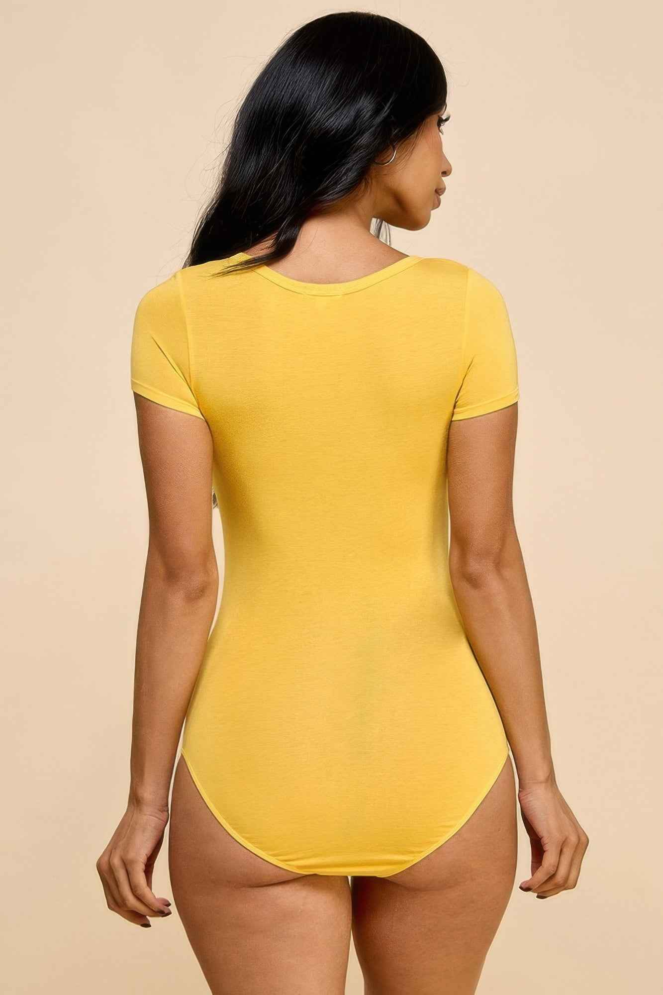 Short Sleeve V-neck Basic Bodysuit