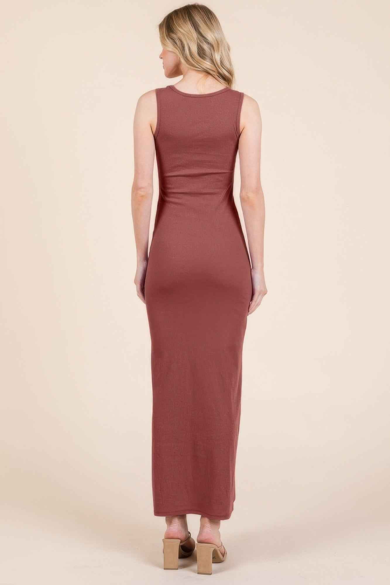 Sleeveless Rib Maxi Dress