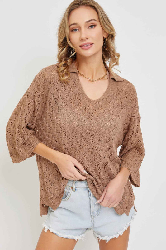 Pointelle Knit Top