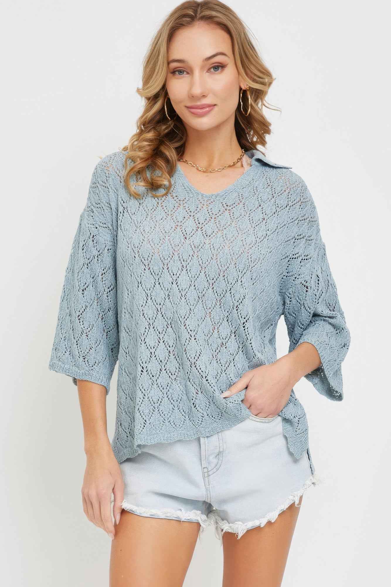 Pointelle Knit Top