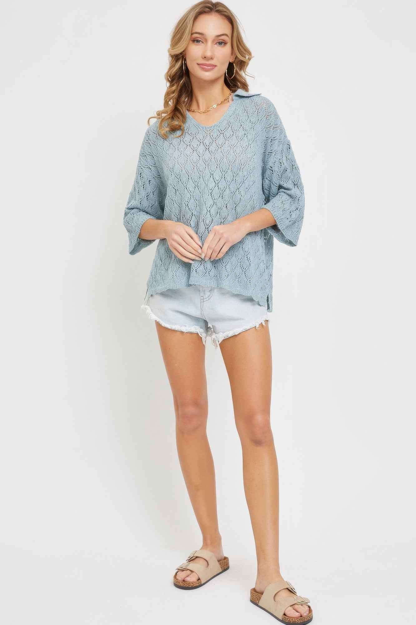 Pointelle Knit Top