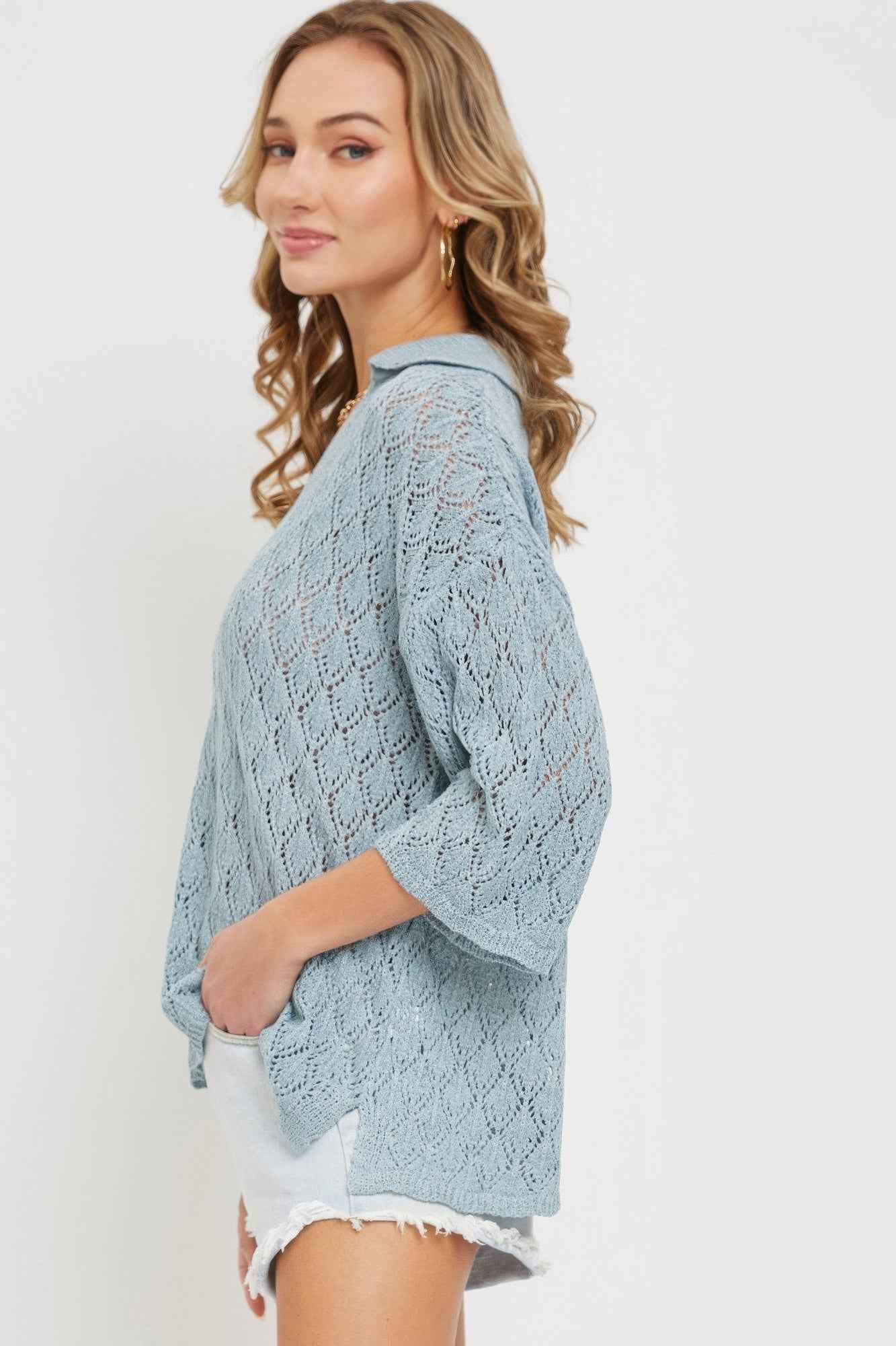 Pointelle Knit Top