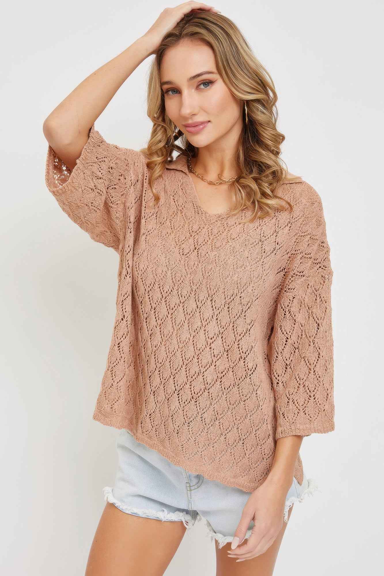 Pointelle Knit Top