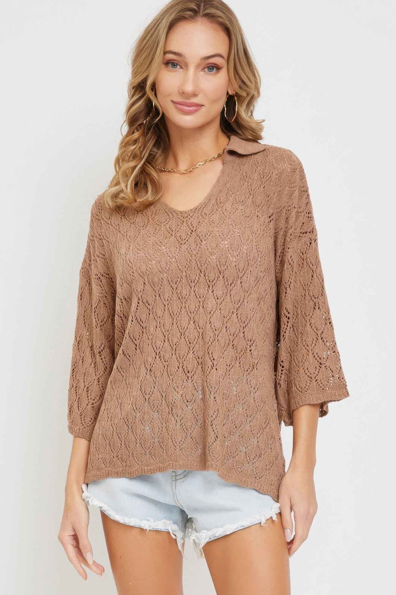 Pointelle Knit Top