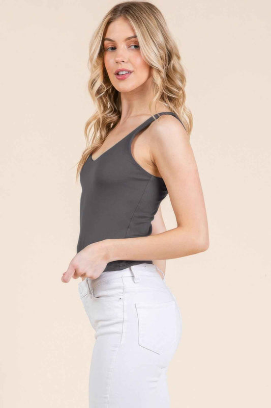 V-neck Basic Double Layers Tank Top